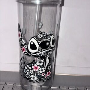 Floral Stitch Tumbler with Straw